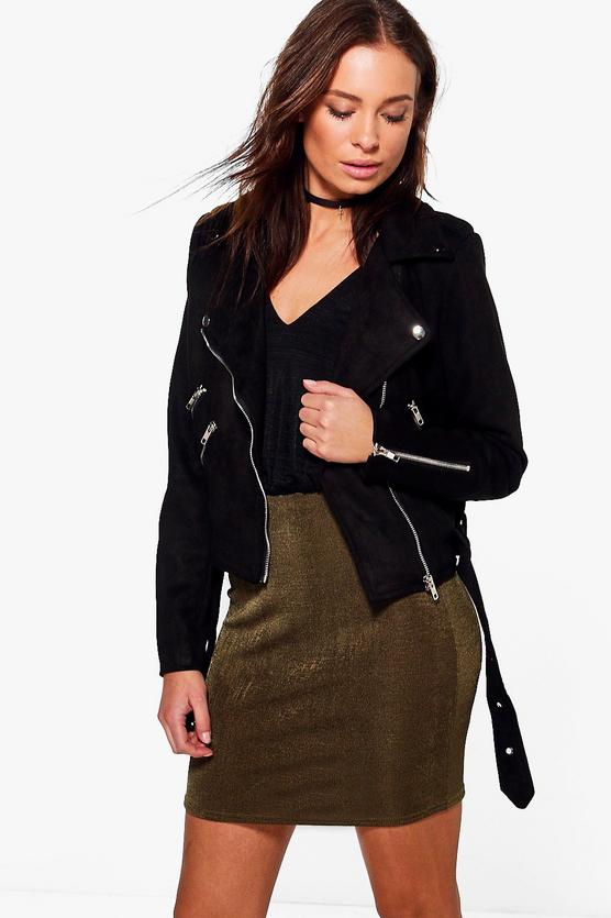 Rebecca Suedette Biker Jacket